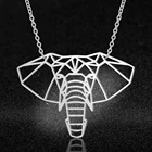 100% Stainless Steel Wild Animal Hollow Elephant Head Necklace Wholesale Female Unique Fashion Jewelry Necklaces For Women