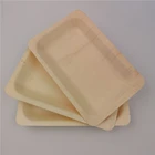 Disposable Biodegradable Square Wooden Plate for Food Serving