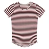 Neutral baby longline scoop t shirts kids boys vintage pin stripe zipper tee
