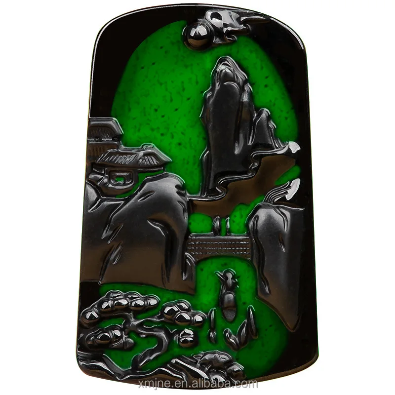 Certified Grade A Natural Ink Green Jadeite Ink Jade Landscape Brand Jade Pendant Pendant Jade Pendant Men And Women Wholesale 4
Certified Grade A Natural Ink Green Jadeite Ink Jade Landscape Brand Jade Pendant Pendant Jade Pendant Men And Women Wholesale 4