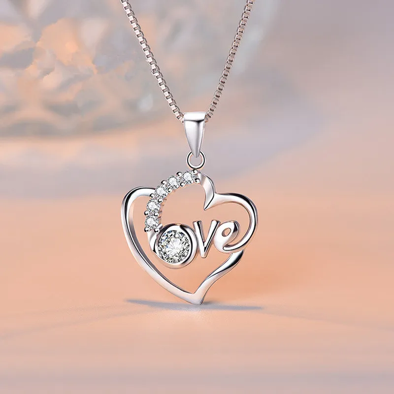 Classical 925 Silver Hollow Zircon Heart Pendant Necklace Top Quality CZ Letter Love Sterling Silver Necklace For Valentine
Classical 925 Silver Hollow Zircon Heart Pendant Necklace Top Quality CZ Letter Love Sterling Silver Necklace For Valentine