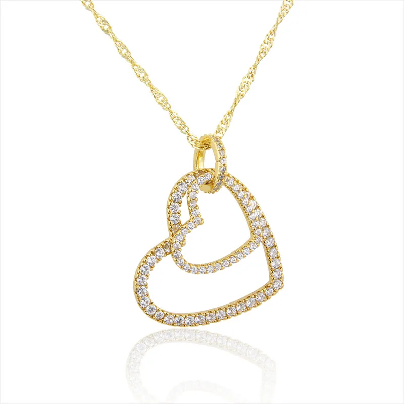 Heart-to-heart Fashion Necklace 18K Gold-plated Copper Pendant Inlaid With Zircon Jewelry Gift For Woman, Gold color
Heart-to-heart Fashion Necklace 18K Gold-plated Copper Pendant Inlaid With Zircon Jewelry Gift For Woman, Gold color