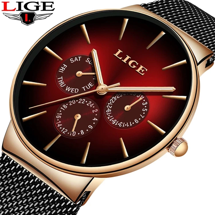 LIGE 2021 New Fashion Mens Watches Quartz Watch Women Mesh Steel Waterproof Ultra-thin Wristwatch For Men Sport Clock 9936
LIGE 2021 New Fashion Mens Watches Quartz Watch Women Mesh Steel Waterproof Ultra-thin Wristwatch For Men Sport Clock 9936