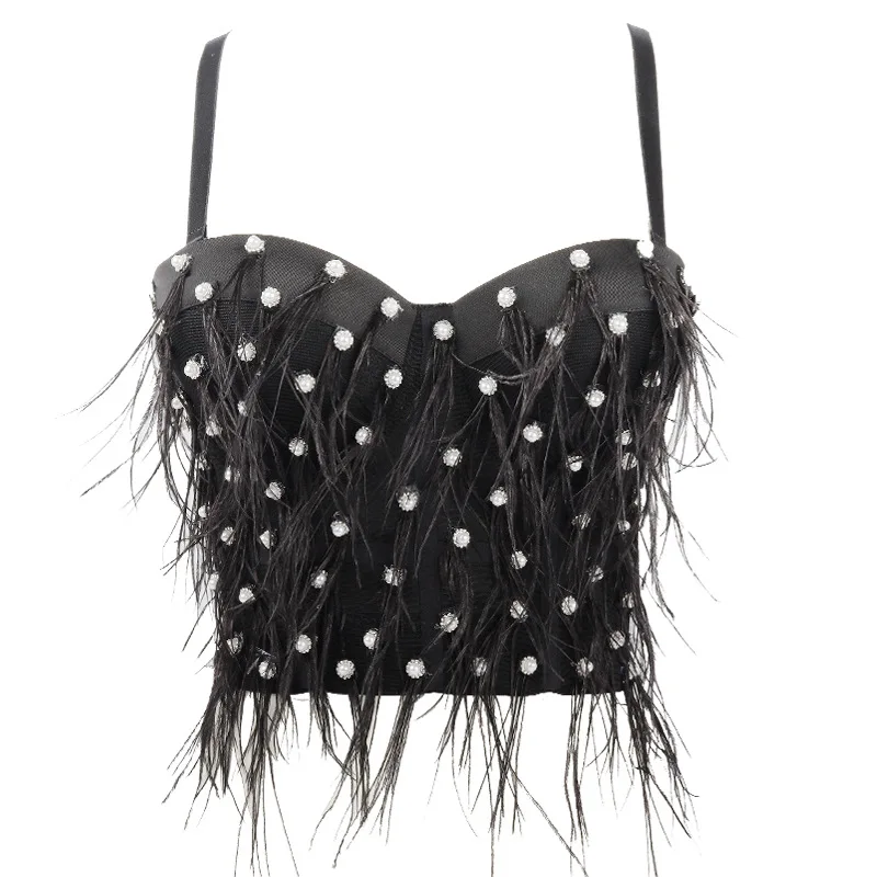 Camisole Women's Performance Clothing Diamond-studded Feather Tassels Outer Wear Sexy Camisole Tops, Picture color
Camisole Women's Performance Clothing Diamond-studded Feather Tassels Outer Wear Sexy Camisole Tops, Picture color