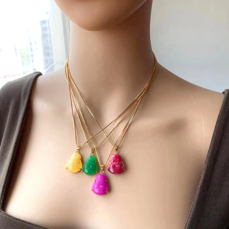 Women Charm Wholesale Cheap Price natural jade iced out green pink laughing buddha statues pendant necklace
Women Charm Wholesale Cheap Price natural jade iced out green pink laughing buddha statues pendant necklace