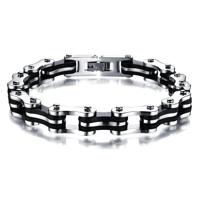 Popular domineering personality punk custom bicycle chain design men's bracelet stainless steel bracelet
Popular domineering personality punk custom bicycle chain design men's bracelet stainless steel bracelet