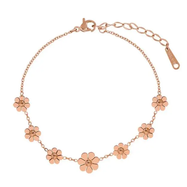 INS Simple Stainless Steel Gold Plated Custom Daisy Link Chain Bracelet Sweet Personalized Flower Chain Bracelet Jewelry, Rose gold,gold
INS Simple Stainless Steel Gold Plated Custom Daisy Link Chain Bracelet Sweet Personalized Flower Chain Bracelet Jewelry, Rose gold,gold