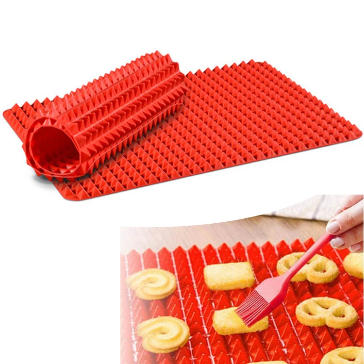 Factory wholesale pyramid shape food grade silicone mat baking,Roast meat baking silicone mat,Grill baking pad, Stock colors/pantone colors
Factory wholesale pyramid shape food grade silicone mat baking,Roast meat baking silicone mat,Grill baking pad, Stock colors/pantone colors