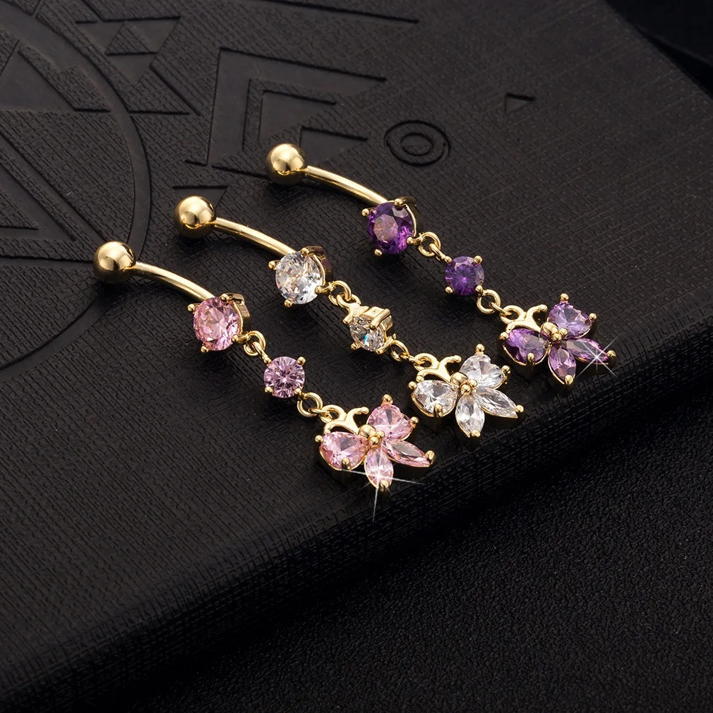 Fashion Sexy Zircon Body Jewelry Medical Steel Navel Crystal Butterfly Button Rings
Fashion Sexy Zircon Body Jewelry Medical Steel Navel Crystal Butterfly Button Rings