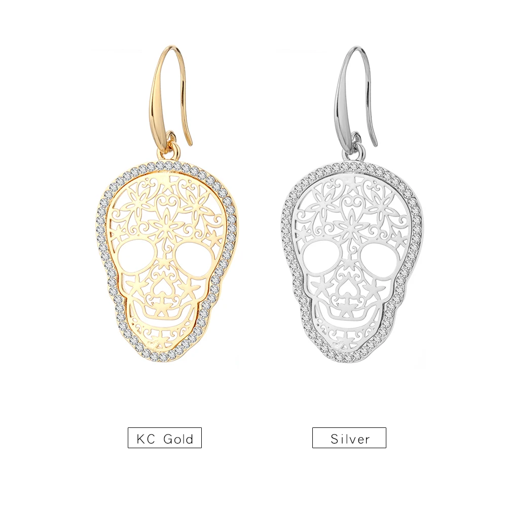 Stainless Steel Skull Earrings for Women Gold Plated Earings Skeleton Zircon Earring pendant Jewelry, Customized color
Stainless Steel Skull Earrings for Women Gold Plated Earings Skeleton Zircon Earring pendant Jewelry, Customized color