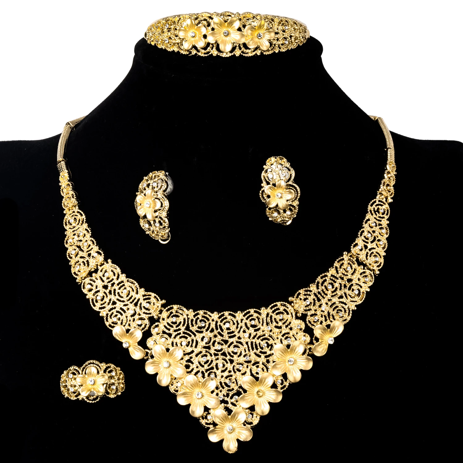 New Arrival Bridal Jewelry Sets For Women Necklace Earrings Ring Bracelet Cubic Zirconia Geometric Engagement Gift, Gold color
New Arrival Bridal Jewelry Sets For Women Necklace Earrings Ring Bracelet Cubic Zirconia Geometric Engagement Gift, Gold color