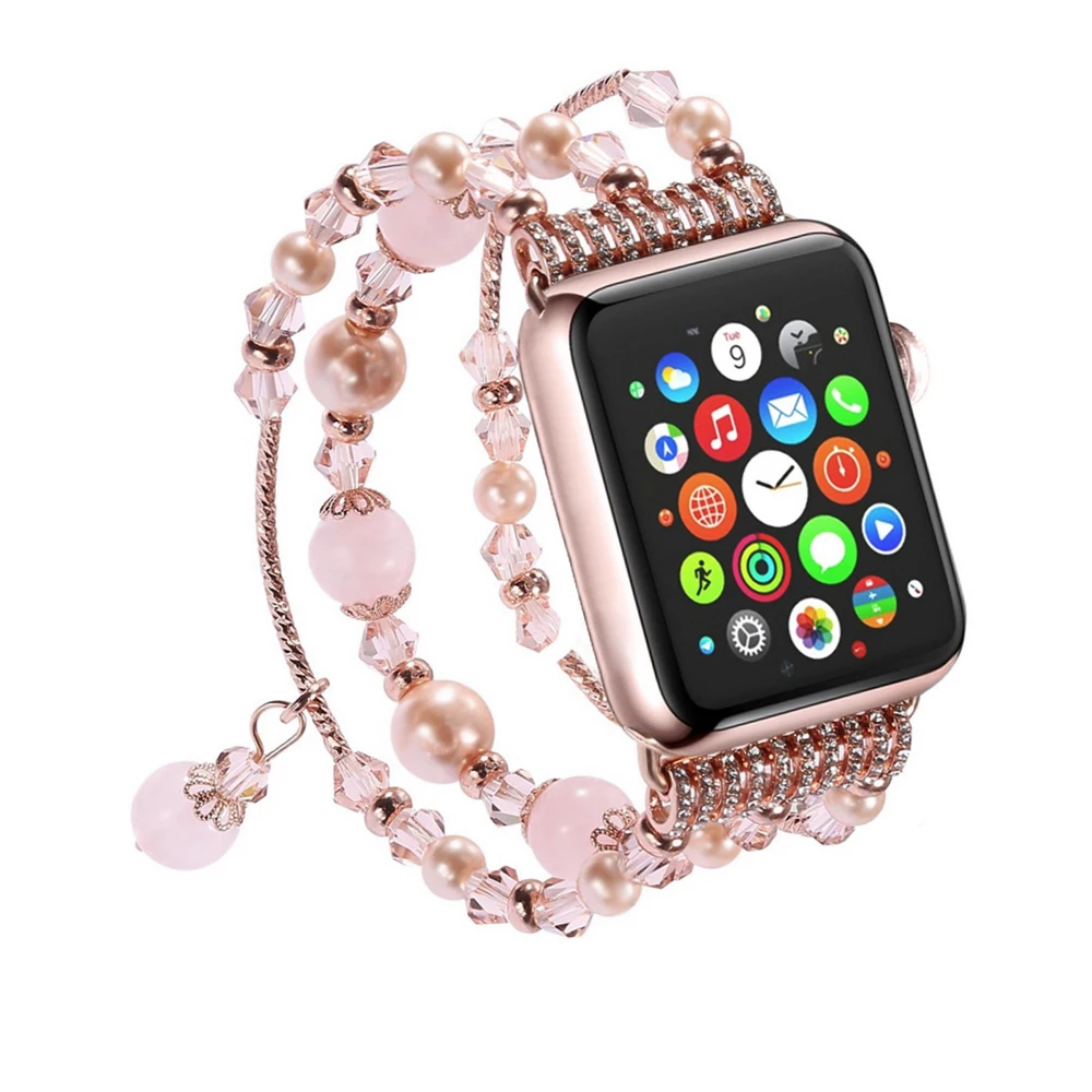 Jewelry Chain Bracelet Brace Lace Agate Pearl Jewels Strap for Apple Watch 4 38mm 42 mm, Golden purple, silver purple, grey.
Jewelry Chain Bracelet Brace Lace Agate Pearl Jewels Strap for Apple Watch 4 38mm 42 mm, Golden purple, silver purple, grey.