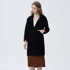 New Arrival Design Black Elegant Ladies Winter Coats Knit Long Trench Coat Women