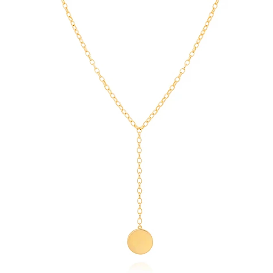 925 sterling silver jewelry DIY custom name necklace18K gold plated basic circle lariat coin necklace for women
925 sterling silver jewelry DIY custom name necklace18K gold plated basic circle lariat coin necklace for women