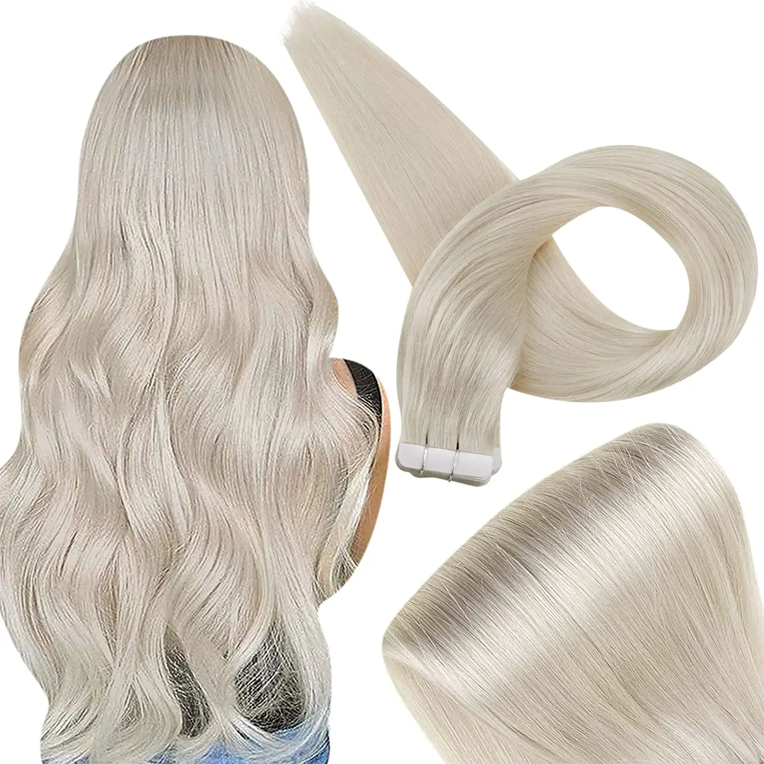 Full Shine Hot Sale 14-24" Brazilian Hair Extensions Tape in #1000 White Blonde Bone Straight Human Hair Extensions 20pieces 50g
Full Shine Hot Sale 14-24" Brazilian Hair Extensions Tape in #1000 White Blonde Bone Straight Human Hair Extensions 20pieces 50g