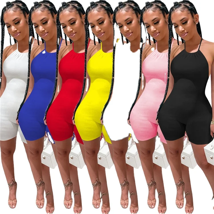 Summer 2021 for woman latest design bandage ribbing backless solid color sleeveless sexy jumpsuits, Picture shows
Summer 2021 for woman latest design bandage ribbing backless solid color sleeveless sexy jumpsuits, Picture shows