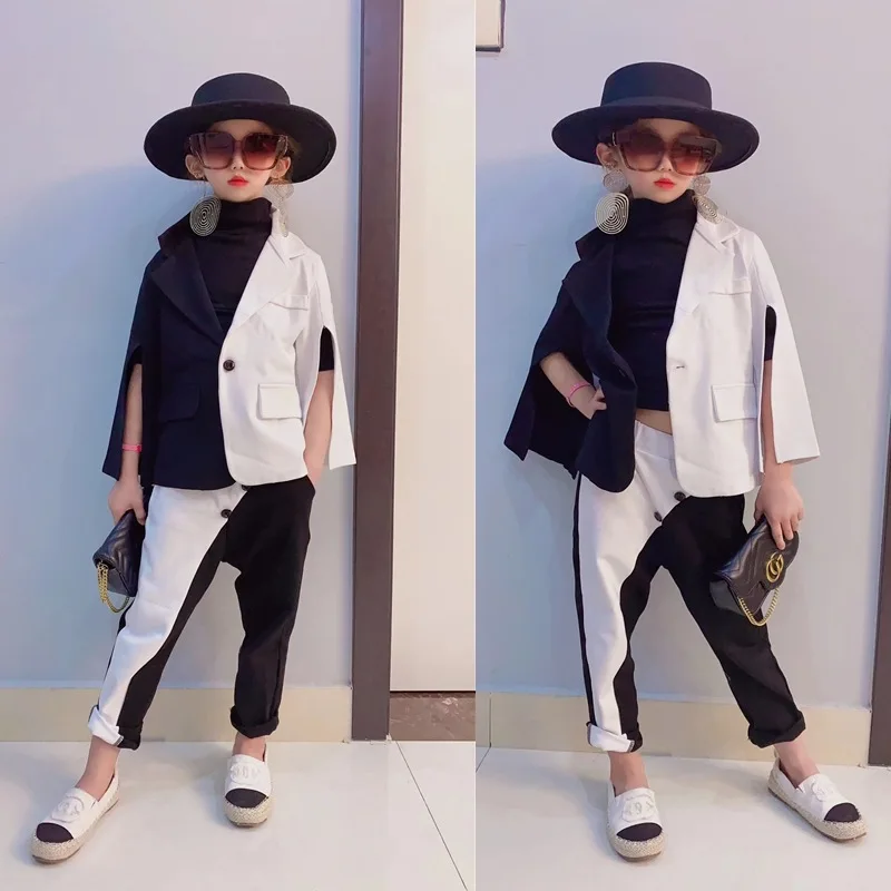 2020 Spring Autumn Stylish Girl Clothes Set Children Girl Black White Patchwork Suit Set 2 pcs Fashion Show Girl Outfit Set, White black
2020 Spring Autumn Stylish Girl Clothes Set Children Girl Black White Patchwork Suit Set 2 pcs Fashion Show Girl Outfit Set, White black