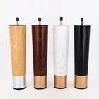 Professional manufacturer Latest design H200mm plastic wooden round chrome plated furniture legs for bed and sofas