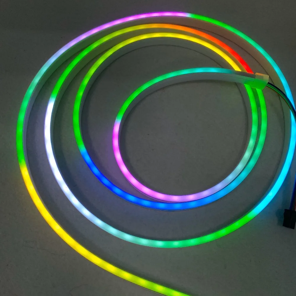 Size:04mm*10mm/3m/roll neon type addressable 90LEDs/m DC5V SK6812-2427led pixel strip,waterproof in frosted silicon neon tube