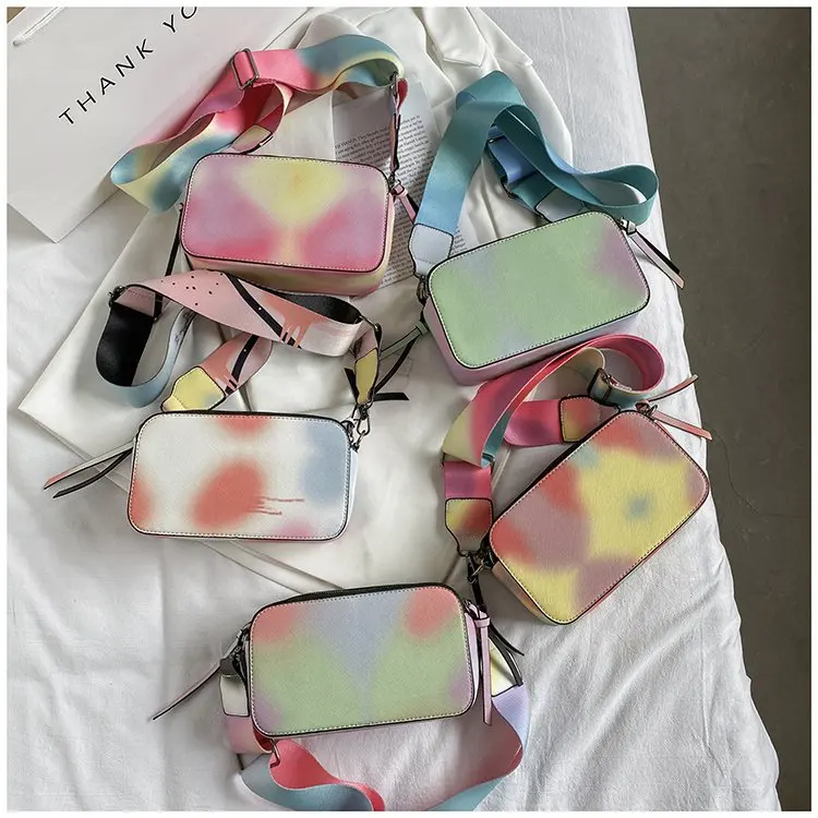 Ladies Colorful Rainbow Colors Mini Flap Shoulder Crossbody Bags Designer Wide Strap Handbags for Women Ins Purses and Handbags, Customizable
Ladies Colorful Rainbow Colors Mini Flap Shoulder Crossbody Bags Designer Wide Strap Handbags for Women Ins Purses and Handbags, Customizable