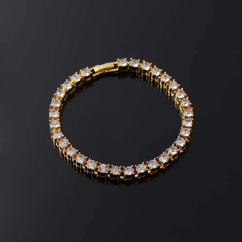 Hot Sale Shiny 5mm Round Cut Diamond Tennis Chain Bracelet Hip Hop Full Crystal Rhinestone CZ Tennis Chain Bracelet
Hot Sale Shiny 5mm Round Cut Diamond Tennis Chain Bracelet Hip Hop Full Crystal Rhinestone CZ Tennis Chain Bracelet