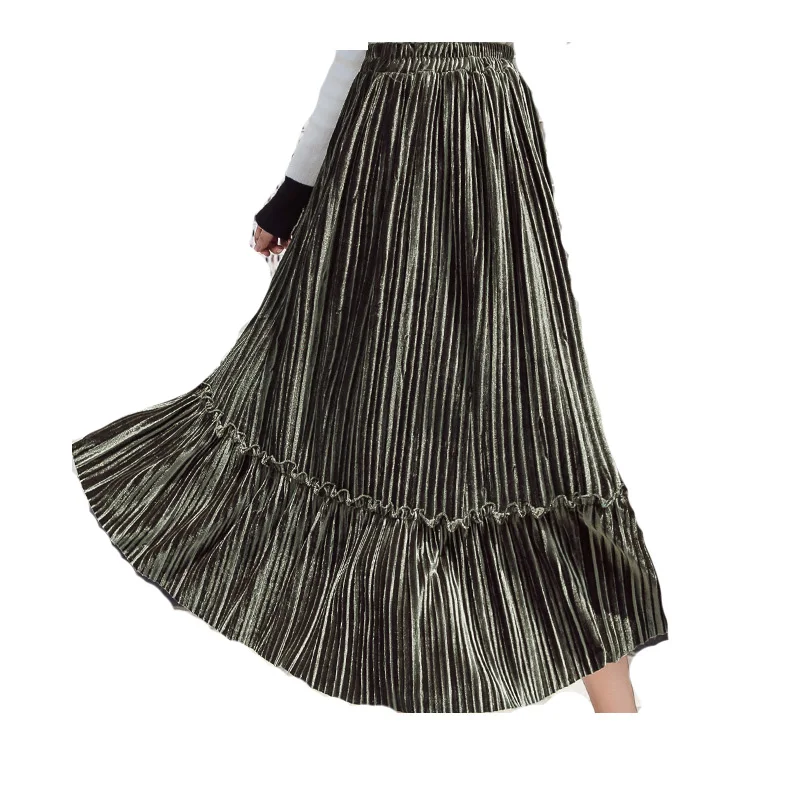 autumn winter white hot pink velvet office lady formal long black skirt ruffle high waisted pleated long skirt women
autumn winter white hot pink velvet office lady formal long black skirt ruffle high waisted pleated long skirt women