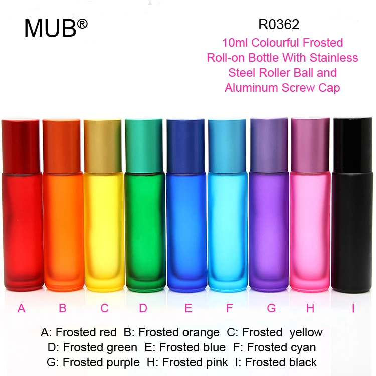 Mub Portable Ml Perfume Bottle Colorful Frosted Empty Roll On Bottle