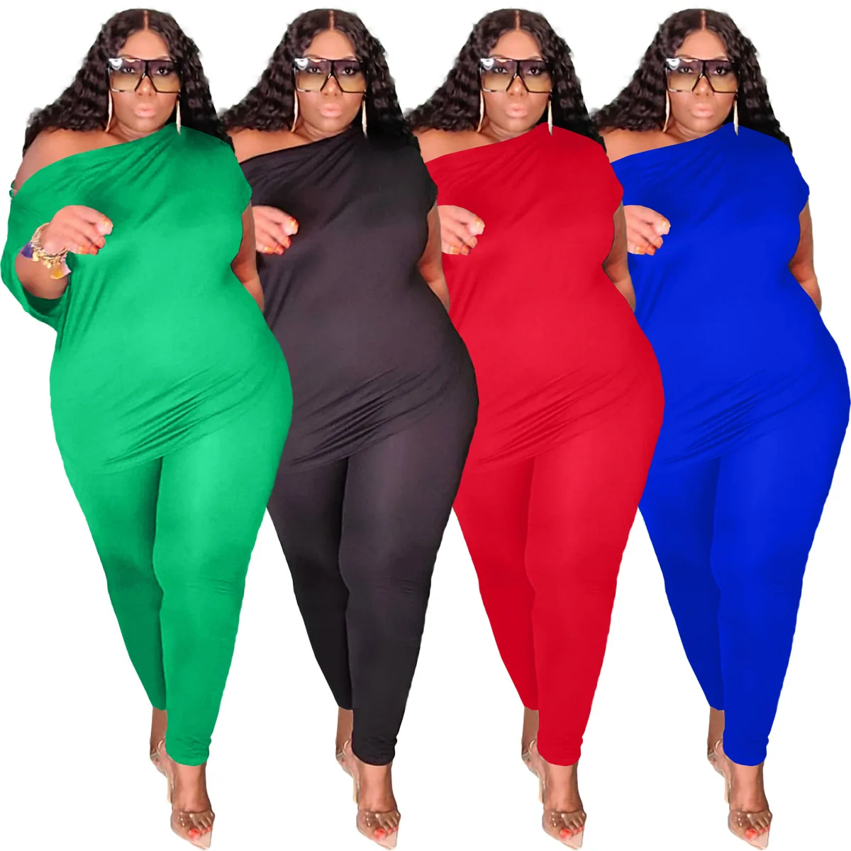 DUODUOCOLOR New style fashion sloping shoulder short sleeve casual solid color 2 piece sports set women D10830
DUODUOCOLOR New style fashion sloping shoulder short sleeve casual solid color 2 piece sports set women D10830