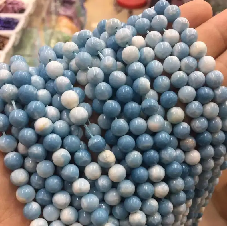 Loose Round Healing Gemstone Beads Blue Larimar Smooth Beads For Energy Gemstone Bracelet & Necklace Design
Loose Round Healing Gemstone Beads Blue Larimar Smooth Beads For Energy Gemstone Bracelet & Necklace Design