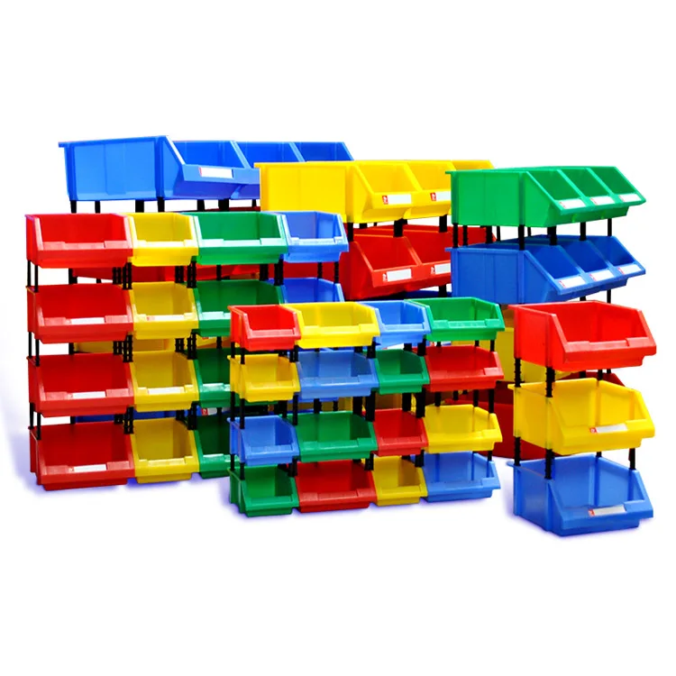 Hardware component bin stacking plastic storage parts bin for rack
