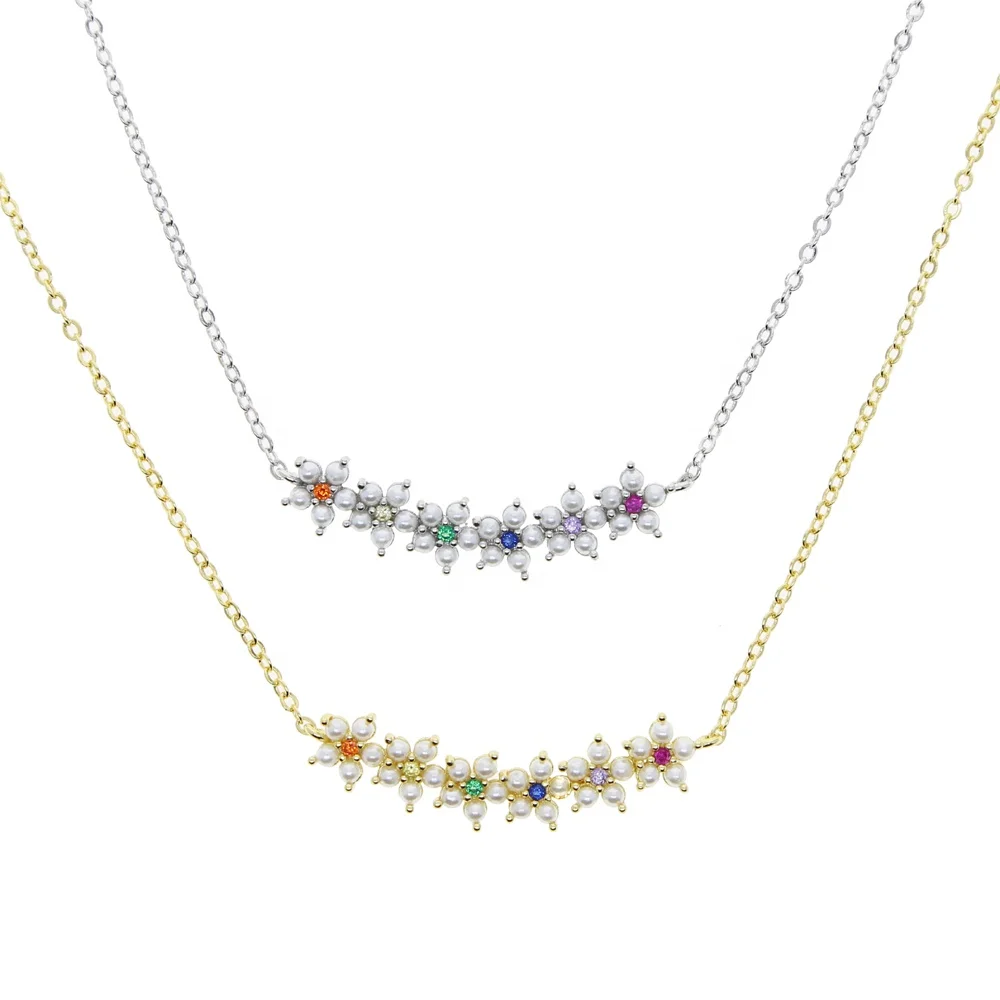 New Fashion Beaded Flower Charm Necklace With Colorful Zircons Cz Collar Necklace Thin Chain Jewelry Women Temperament Necklaces, Black
New Fashion Beaded Flower Charm Necklace With Colorful Zircons Cz Collar Necklace Thin Chain Jewelry Women Temperament Necklaces, Black