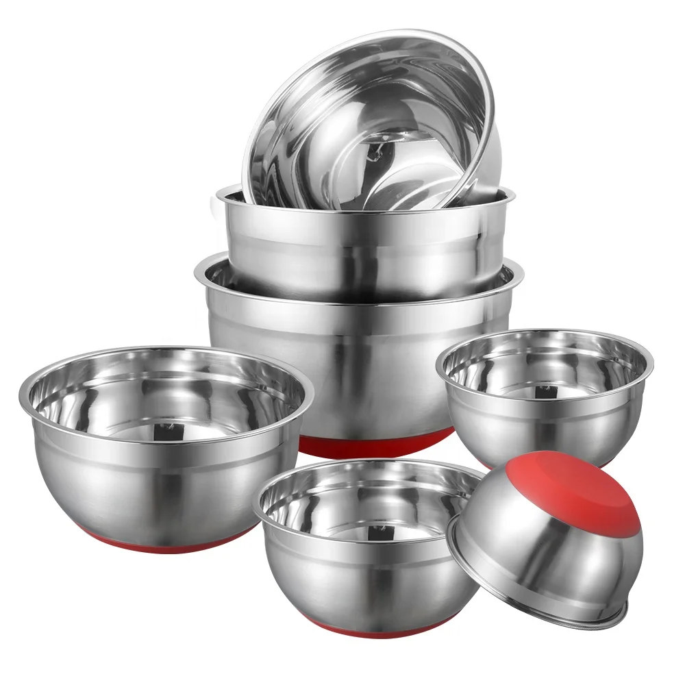 Kitchen Accessories Fruit Salad Bowl Stainless Steel Mixing Bowls, Silver+ red
Kitchen Accessories Fruit Salad Bowl Stainless Steel Mixing Bowls, Silver+ red