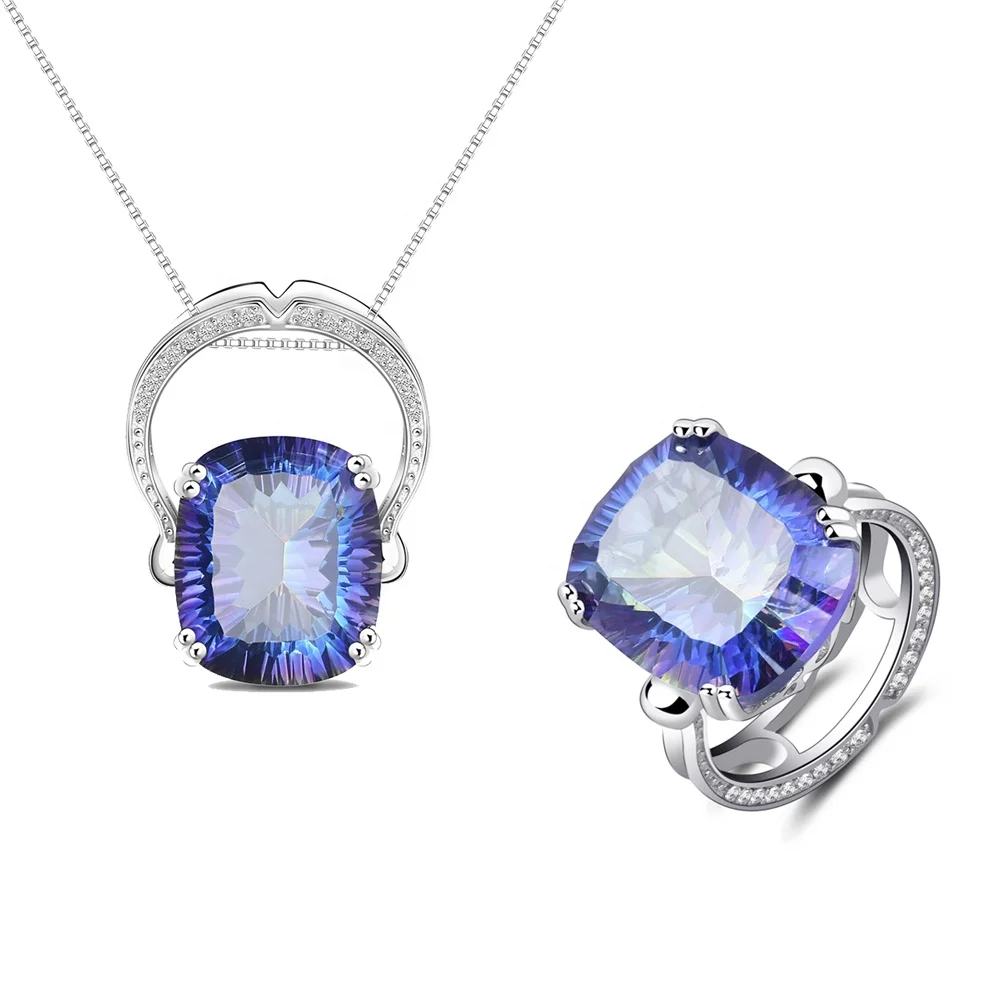 Abiding Rainbow Mystic Quartz Gemstone Fashion Women Pendant Ring Wedding 925 Sterling Silver Jewelry Set
Abiding Rainbow Mystic Quartz Gemstone Fashion Women Pendant Ring Wedding 925 Sterling Silver Jewelry Set