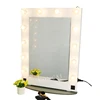Virginal white color hollywood vanity LED beauty salon mirror with Stand and Wall hang lock
