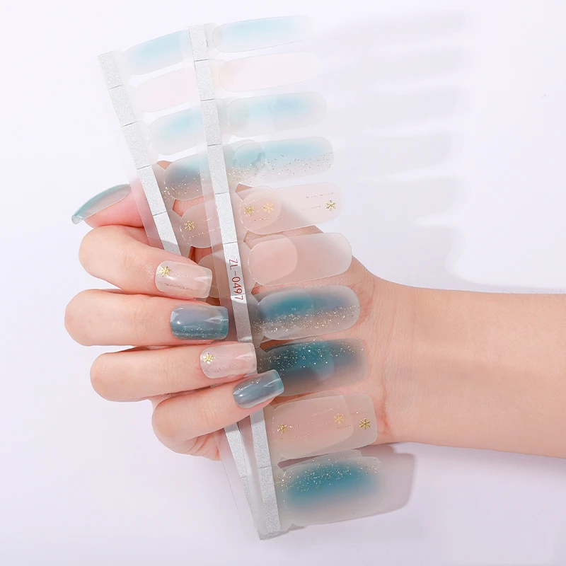 Custom Packaging Long Lasting Salon-Quality Polish film Green Blue Snow Pattern Nail Strips sticker Easy to Apply & Remove
Custom Packaging Long Lasting Salon-Quality Polish film Green Blue Snow Pattern Nail Strips sticker Easy to Apply & Remove