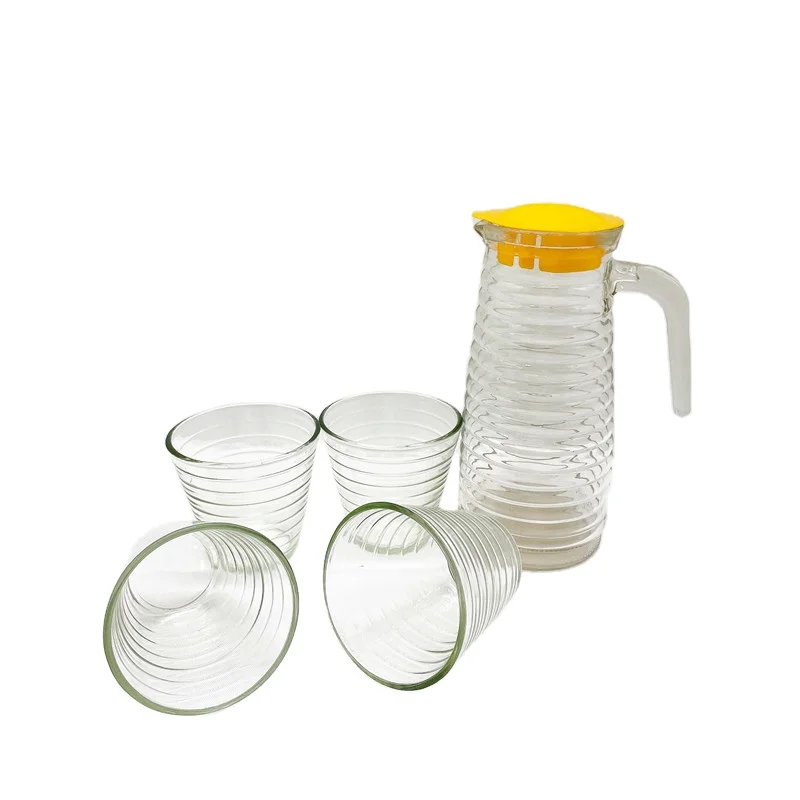 Factory direct salesglass water ware Water set with 1 glass jug and 4 glasses Milk jug milk cup
Factory direct salesglass water ware Water set with 1 glass jug and 4 glasses Milk jug milk cup