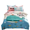 fashion printed bedding set kids cartoon fish 100% cotton for home