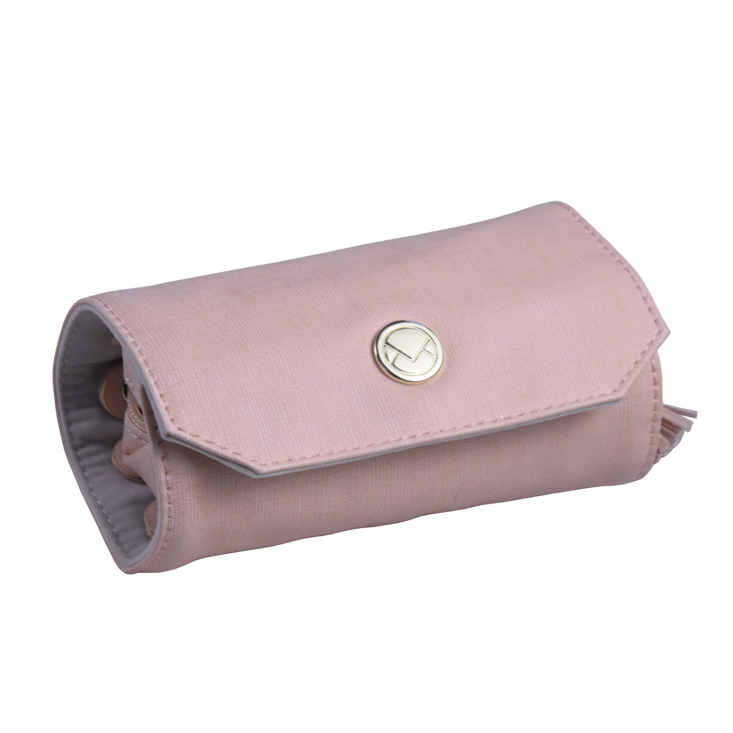 Custom luxury portable travel display velvet jewelry roll bag