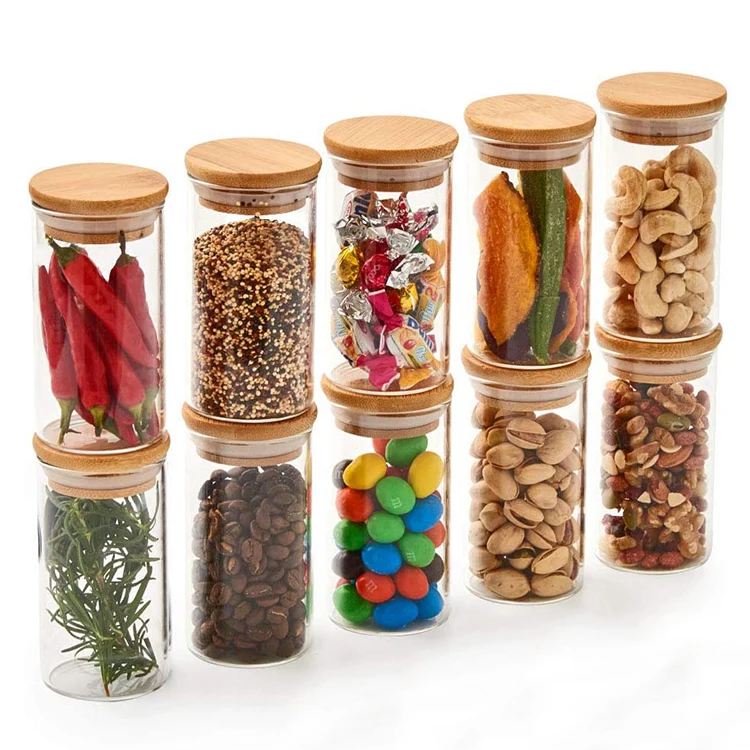 Luxury High Temperature Resistance Kitchen 250ml Clear Bamboo Lid Tea Coffee Sugar Glass Canister Set, Transparent
Luxury High Temperature Resistance Kitchen 250ml Clear Bamboo Lid Tea Coffee Sugar Glass Canister Set, Transparent