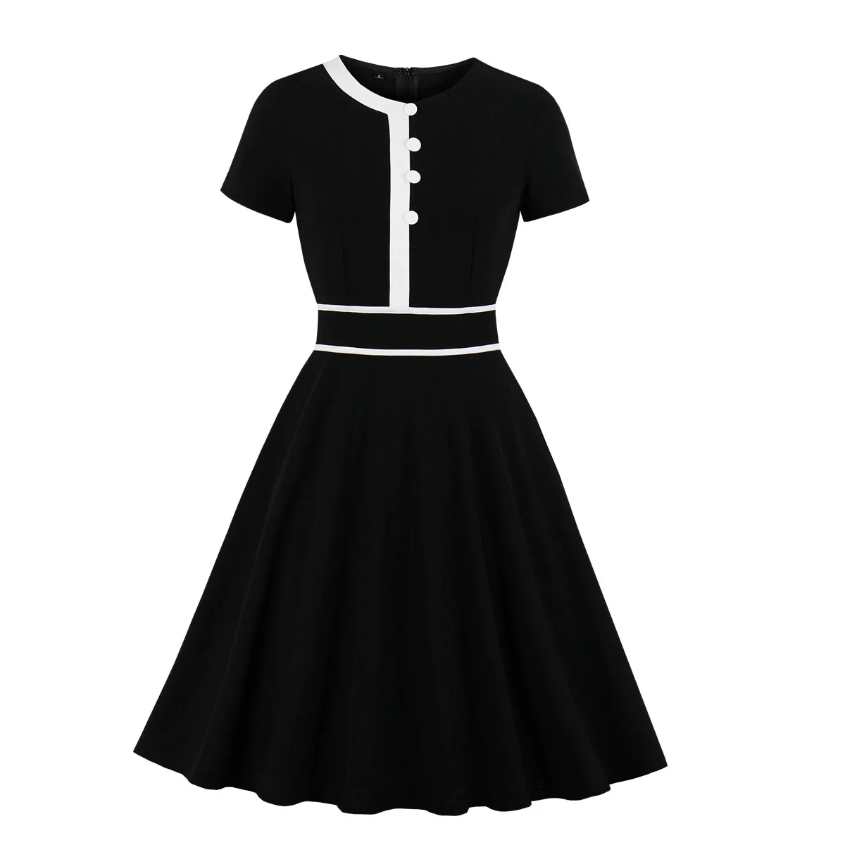 Plus-size women's dress round collar short sleeve fastener prom dresses hepburn wind vintage dress2056
Plus-size women's dress round collar short sleeve fastener prom dresses hepburn wind vintage dress2056