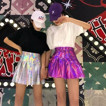 Women Laser Shiny Fluorescent Color Pleated Skirt Fashion High Waist Skirt PU Leather Short Performance Skirt
Women Laser Shiny Fluorescent Color Pleated Skirt Fashion High Waist Skirt PU Leather Short Performance Skirt