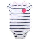 Factory direct hotsale baby newborn clothes 100% cotton cute 3D flower stripe baby romper