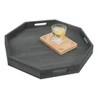 Tray Serving Trays Round Serving Tray Vintage Grey Octagonal Guests Drinks Serving Round Wood Trays For Serving