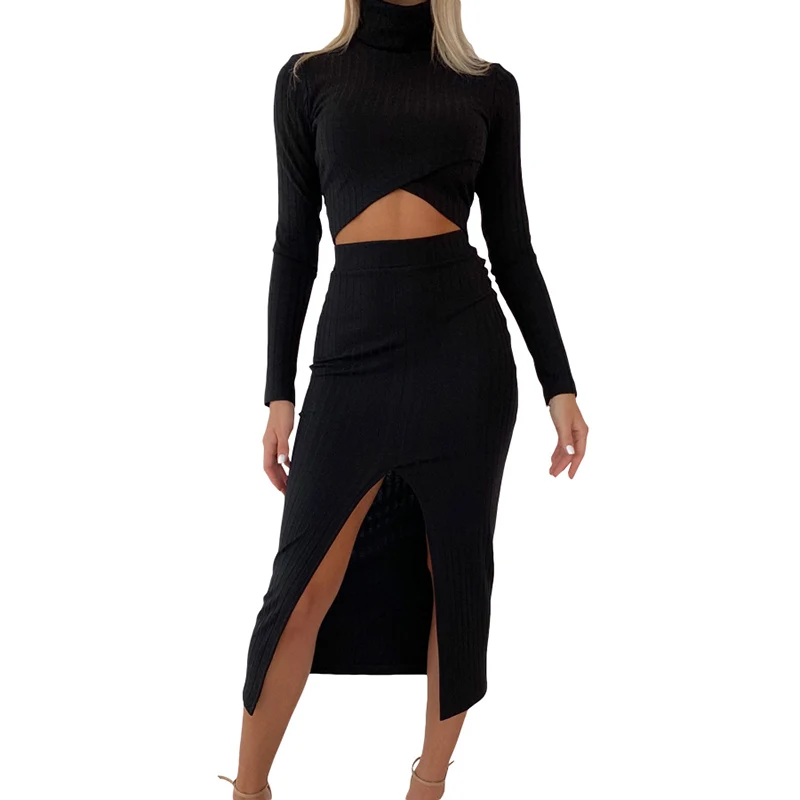 YM09080 Autumn new Outfits Solid Lucky Label Ribbed Two Piece Set Women Long Sleeve Crop Top and Skirt Set Ladies Matching Sets
YM09080 Autumn new Outfits Solid Lucky Label Ribbed Two Piece Set Women Long Sleeve Crop Top and Skirt Set Ladies Matching Sets