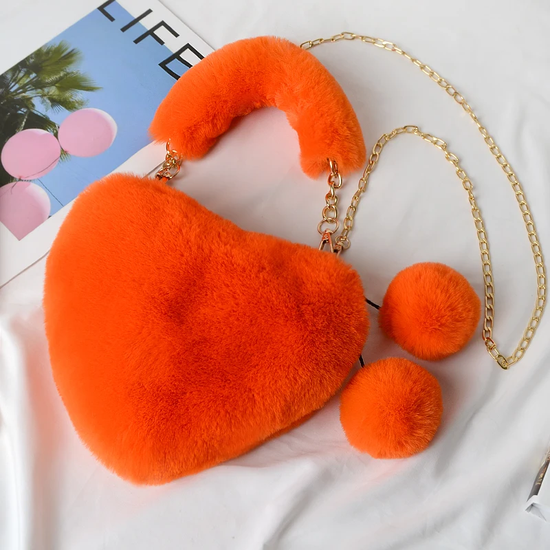 New designer lady fashion handbag cute plush heart fur bag for girls female furry love chain handbag, 13 colors
New designer lady fashion handbag cute plush heart fur bag for girls female furry love chain handbag, 13 colors