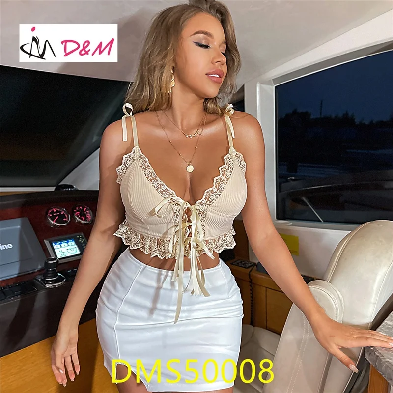 D&M New Arrival lace Treim Sleeveless Crop Top Women Sexy Lace Up Camisole Top, Shown,or customized color,provide color swatches
D&M New Arrival lace Treim Sleeveless Crop Top Women Sexy Lace Up Camisole Top, Shown,or customized color,provide color swatches