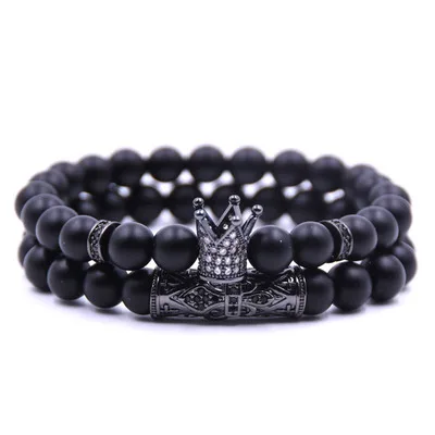 2pcs/set Best Sellers Crown Matte Natural Stone Bracelet Micro Inlaid CZ Charm Zircon Crown Bracelet Set
2pcs/set Best Sellers Crown Matte Natural Stone Bracelet Micro Inlaid CZ Charm Zircon Crown Bracelet Set