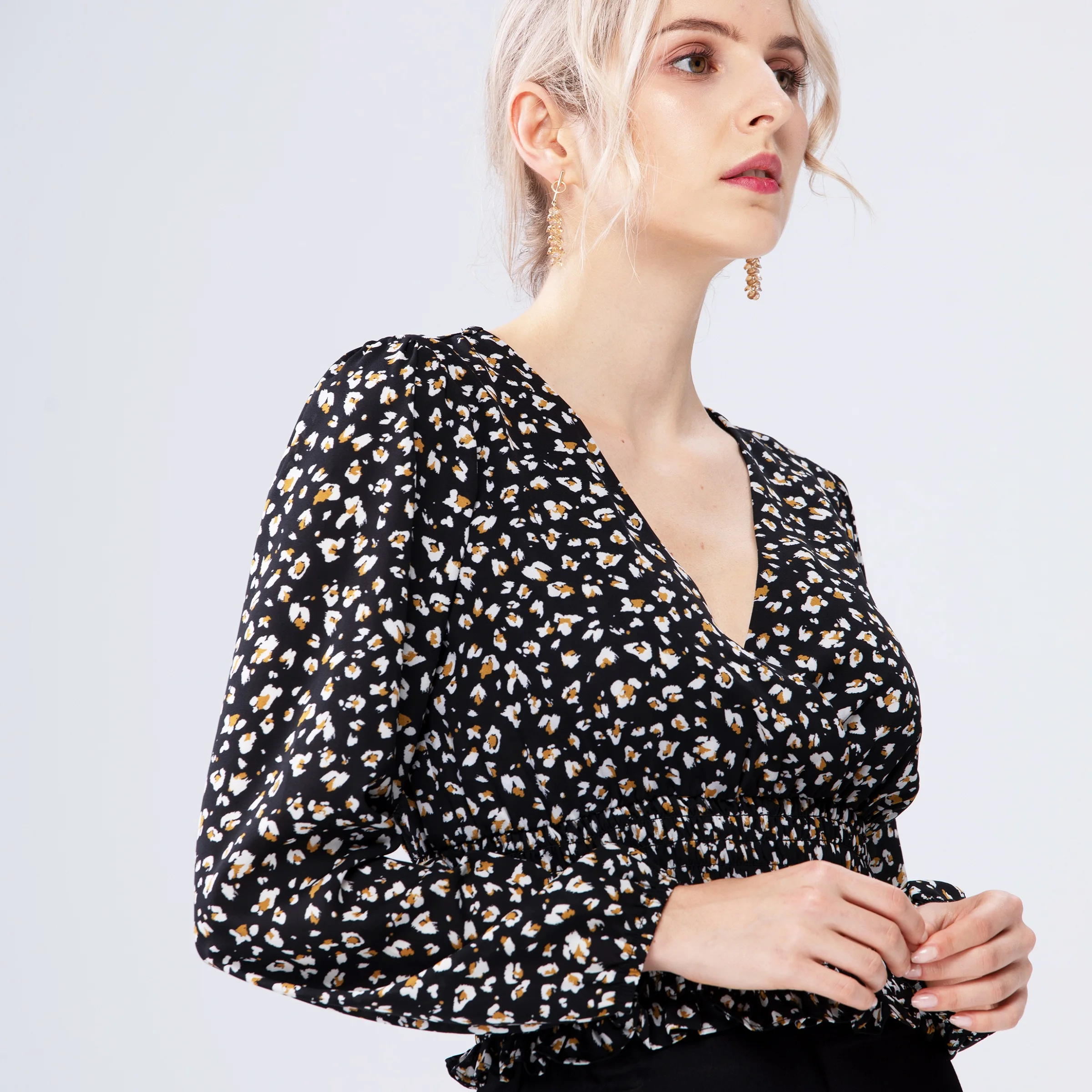 Woman Bussiness Spring Print Long Sleeve V Neck Womens Smoking Bottom Shirts Top Blouses
Woman Bussiness Spring Print Long Sleeve V Neck Womens Smoking Bottom Shirts Top Blouses