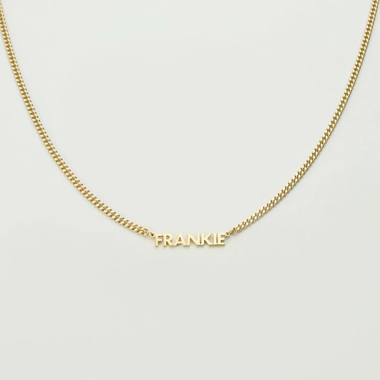 customised name necklace stainless steel gold plated cuban chain capitalized personal name plate necklace for men women jewelry
customised name necklace stainless steel gold plated cuban chain capitalized personal name plate necklace for men women jewelry