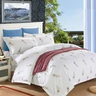 Flying Feather Pattern Reactive Printing Satin 4-piece Kit Bedding Set Factory Price